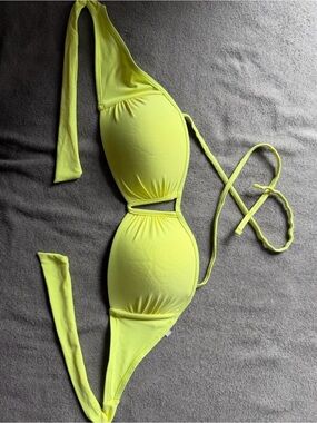 Ardene Neon Yellow Halter Bikini Top